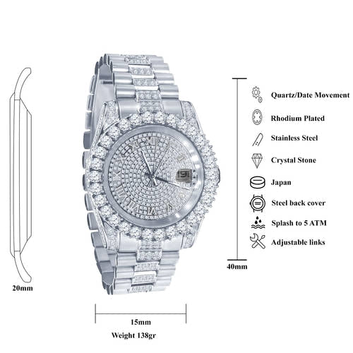 Forte Steel CZ Watch | 530301